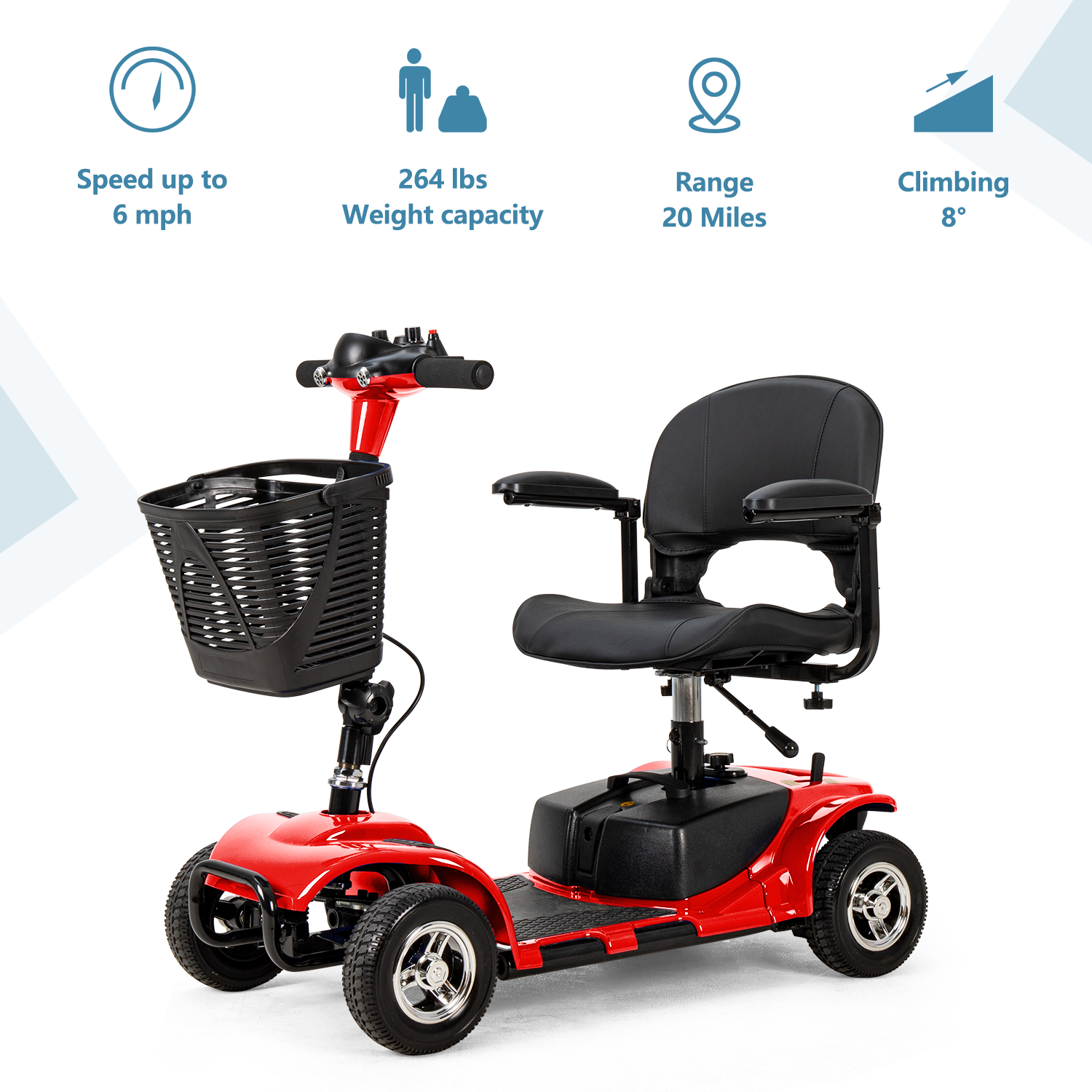 4 Wheel Mobility Power Scooter Electric Folding for Seniors Travel Wheelchair US