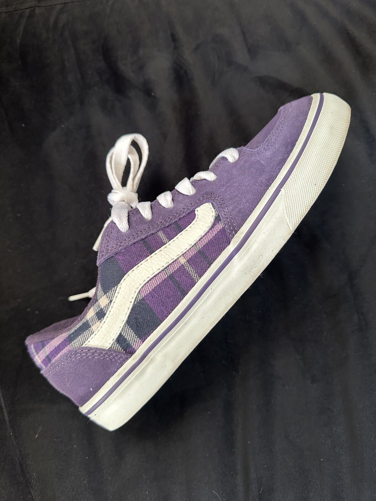 Vans Tnt 4 Plaid Rare 2009 Authentic Purple Skate Sb Used Vintage Vtg Razor 9