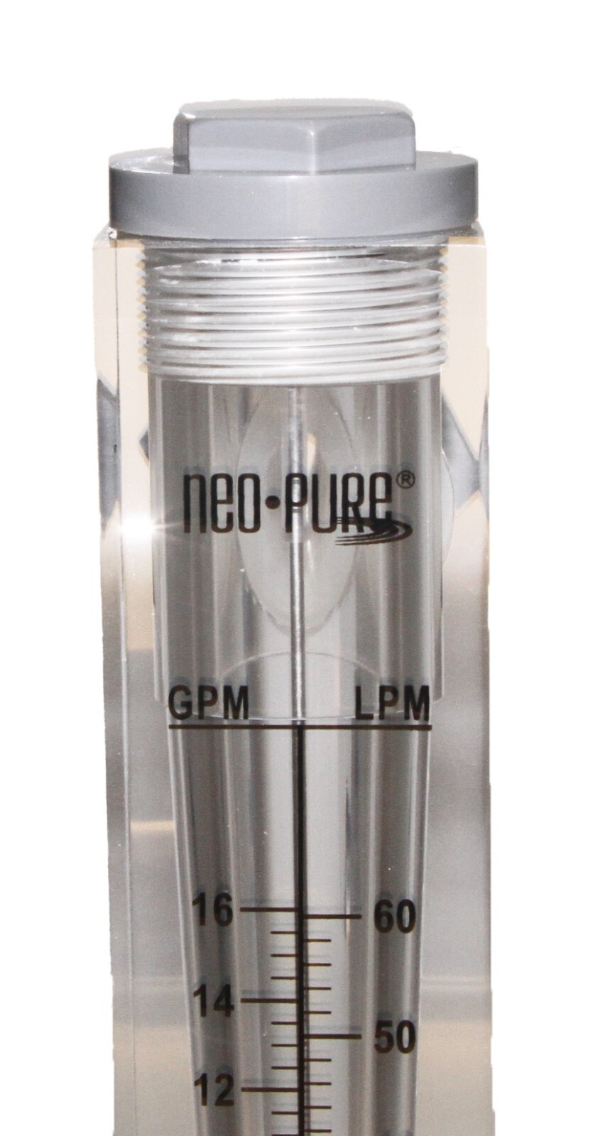 Neo-Pure Adjustable Panel Mount Flowmeter 2-16GPM 1" MNPT