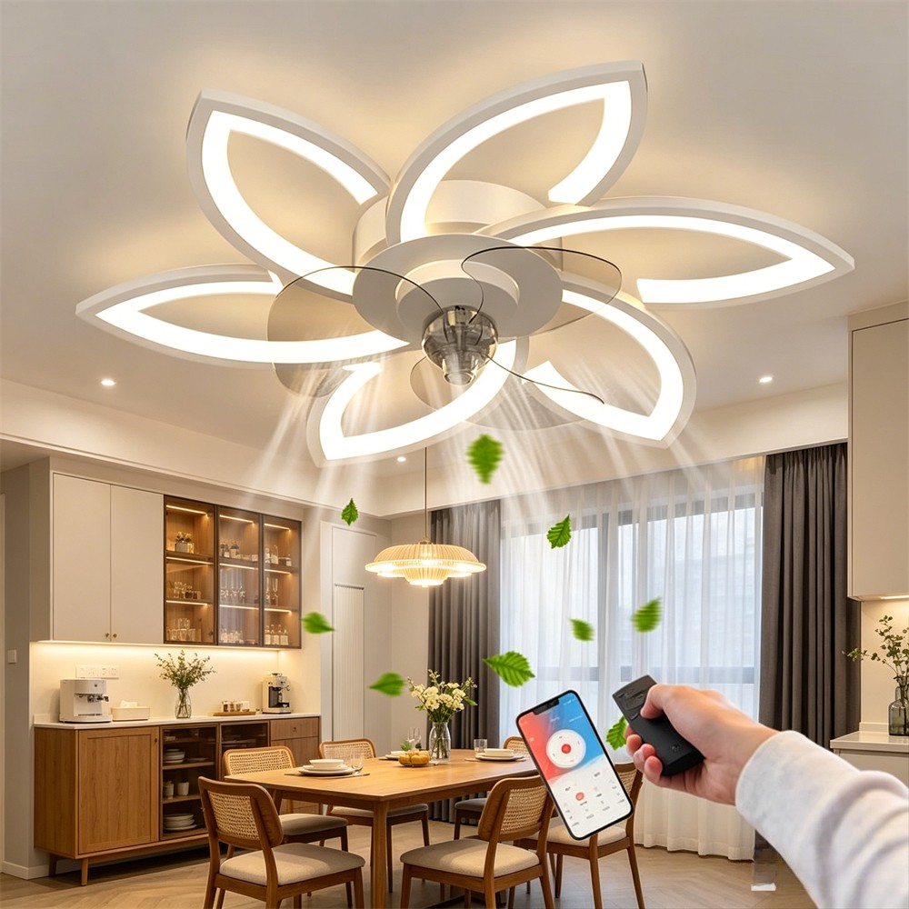 Modern Flower Creativity Ceiling Light with Remote Control and App Control
