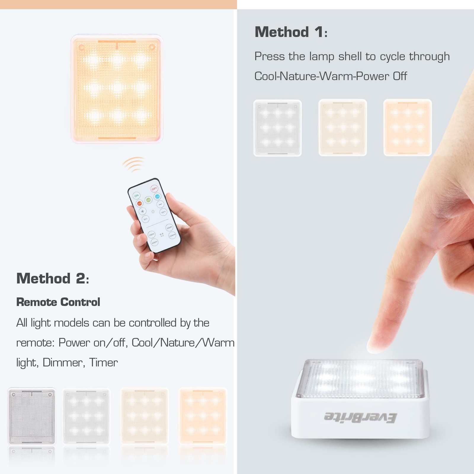 Closet Light, LED Tap Lights Push Lights with Remote Control, Battery Powered...