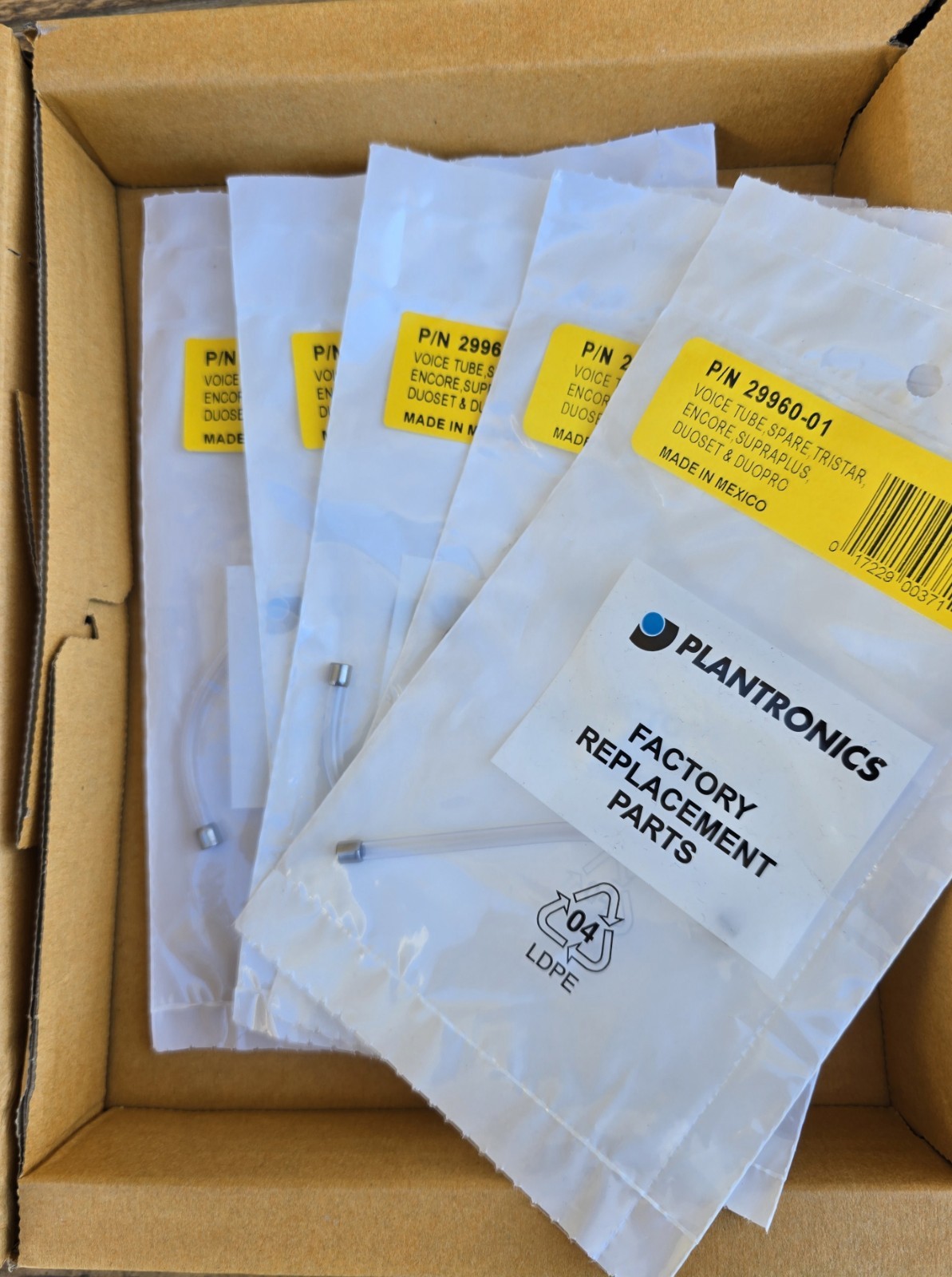 Plantronics # 29960-01 For Tristar Voice Tubes Lot Of 5 Brand New