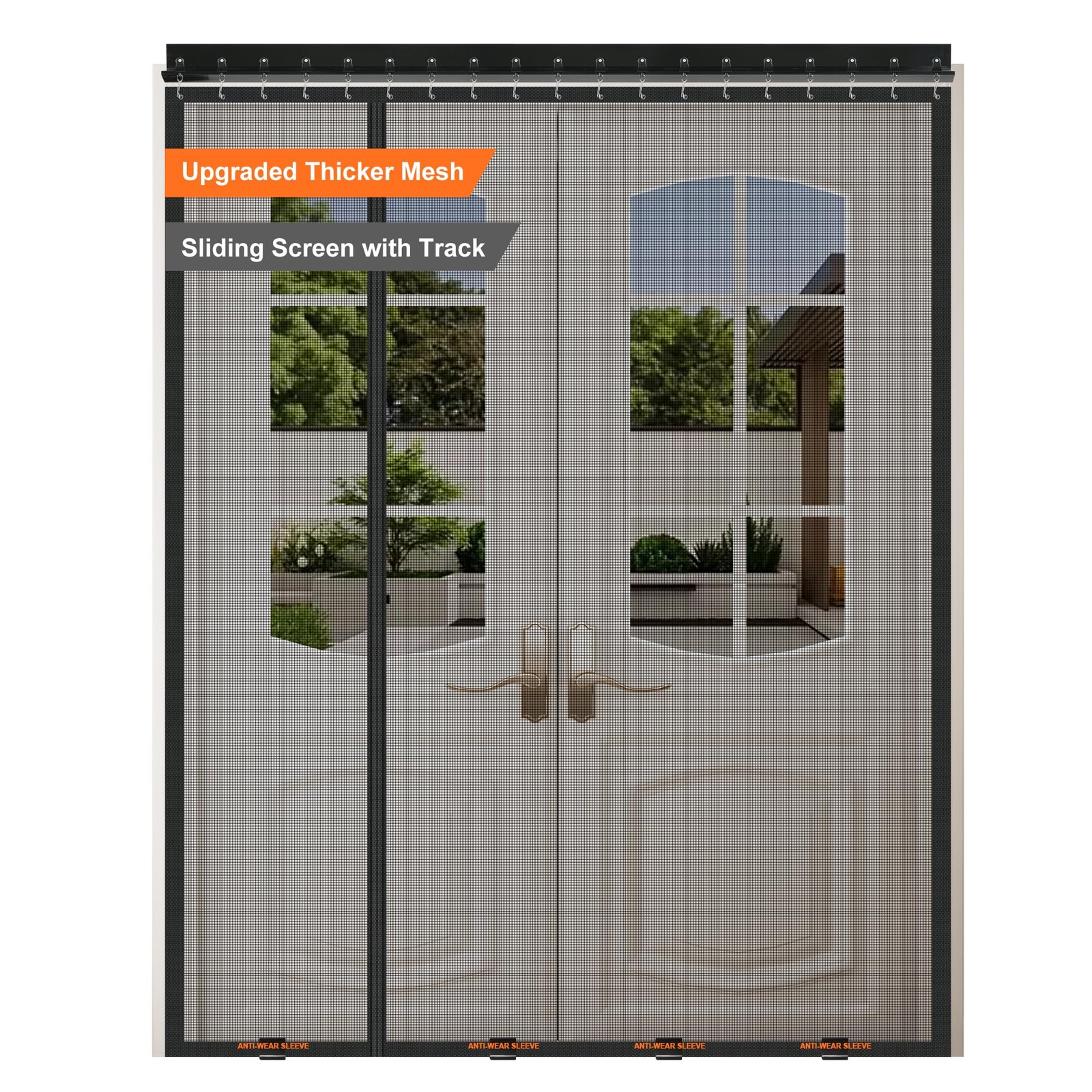 Sliding Magnetic Screen Door with Track Closure, Thicker 265g/㎡ Reinforced Me...