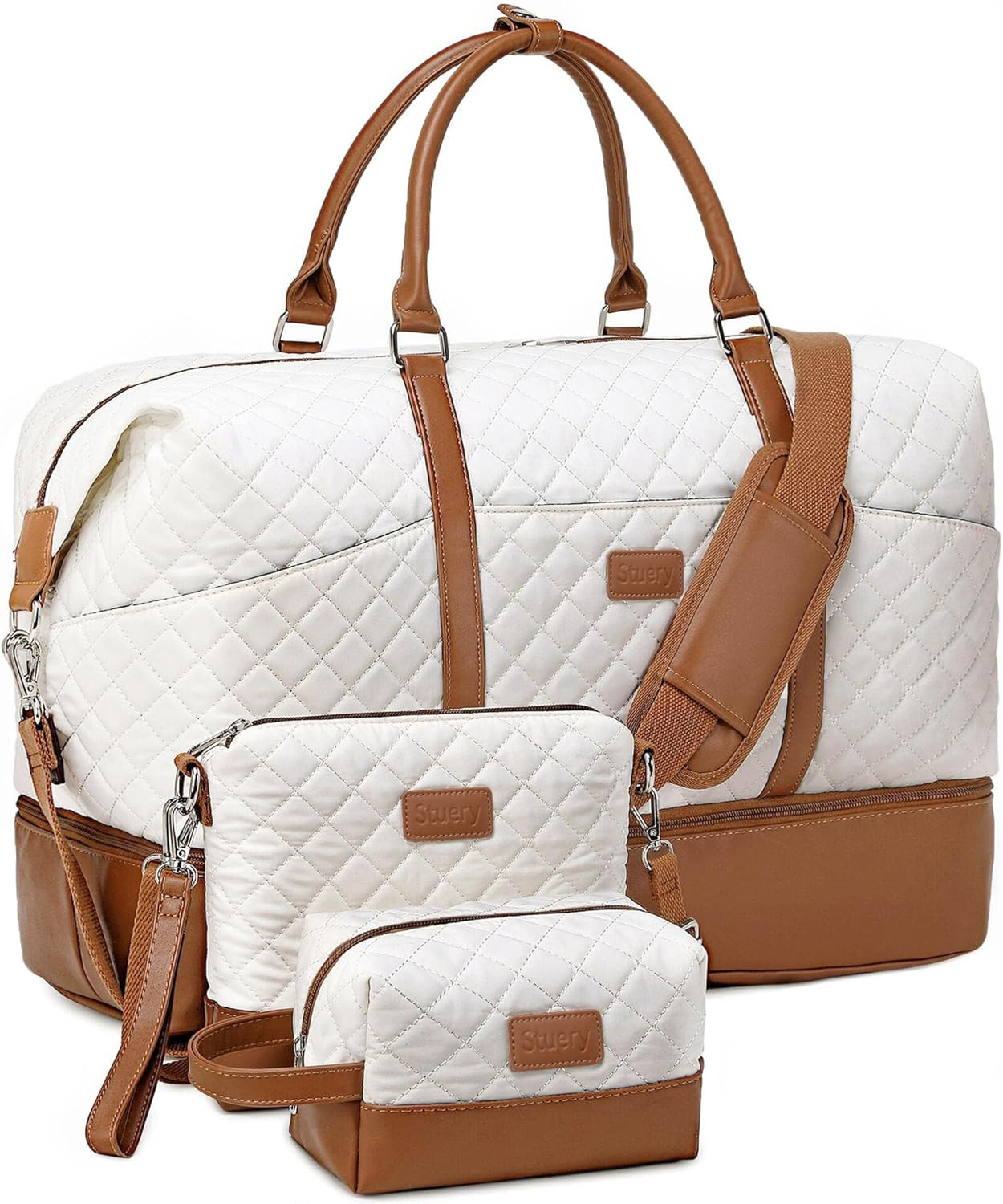Weekender Bag, Large Travel Duffel Bag for Women, Carry on Overnight Bag with Sh