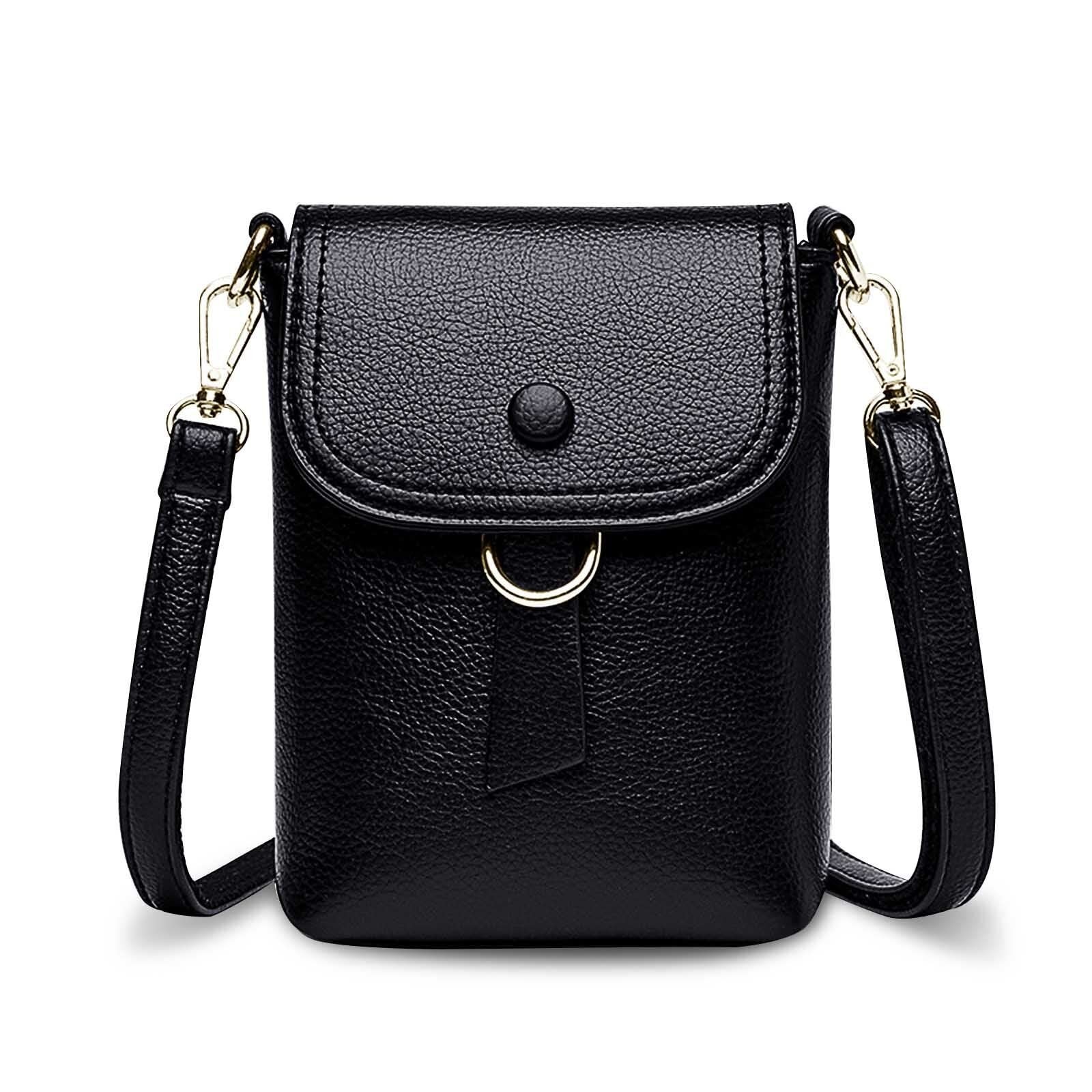 Womens Mini Shoulder Bags Crossbody Soft Leather Flap Over Mobile Phone Bag W...