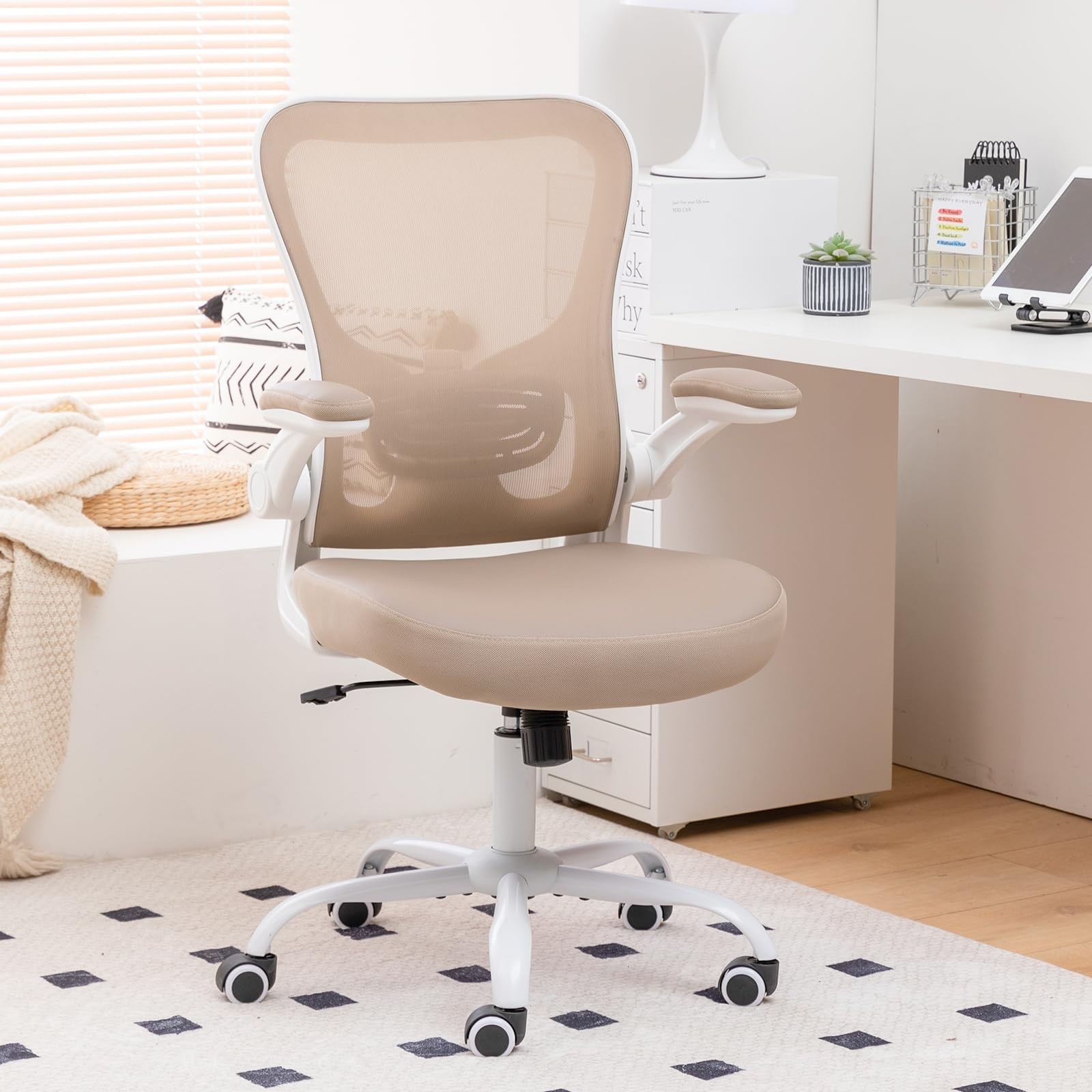 Ergonomic Office Chair,PU Leather Swivel Desk Chair with Lumbar Support,Adjus...