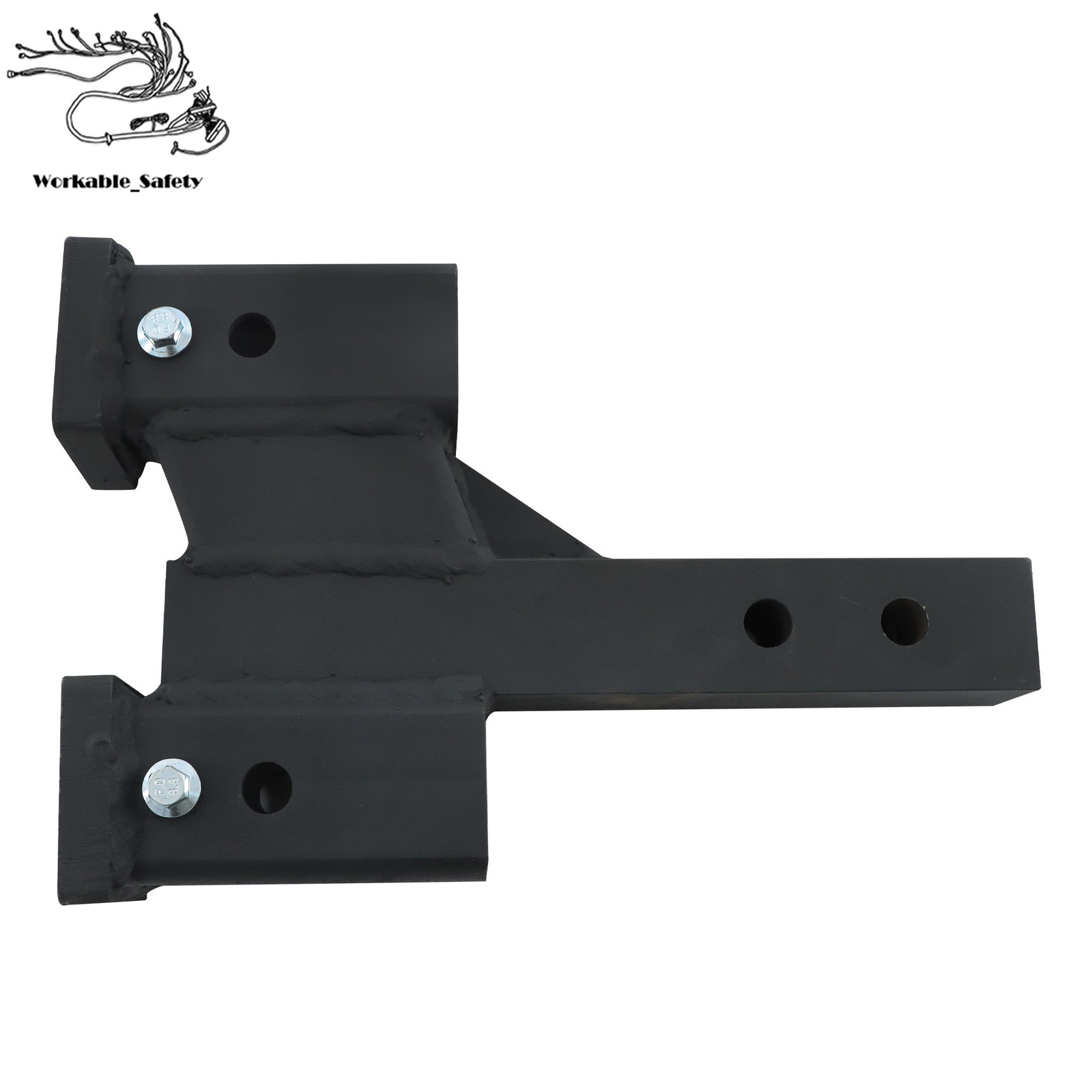2" Receiver Dual Hitch Adapter 2" Solid Shank 10000Lbs Capacity Easy Install