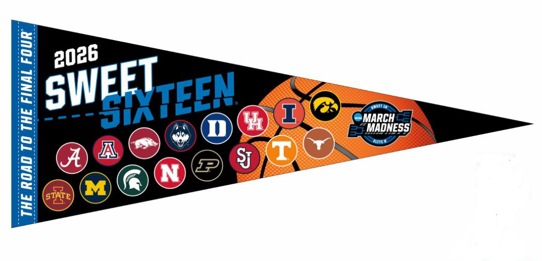 2026 Men's Sweet Sixteen 16 12x30 Premium Pennant Duke St Johns Michigan St
