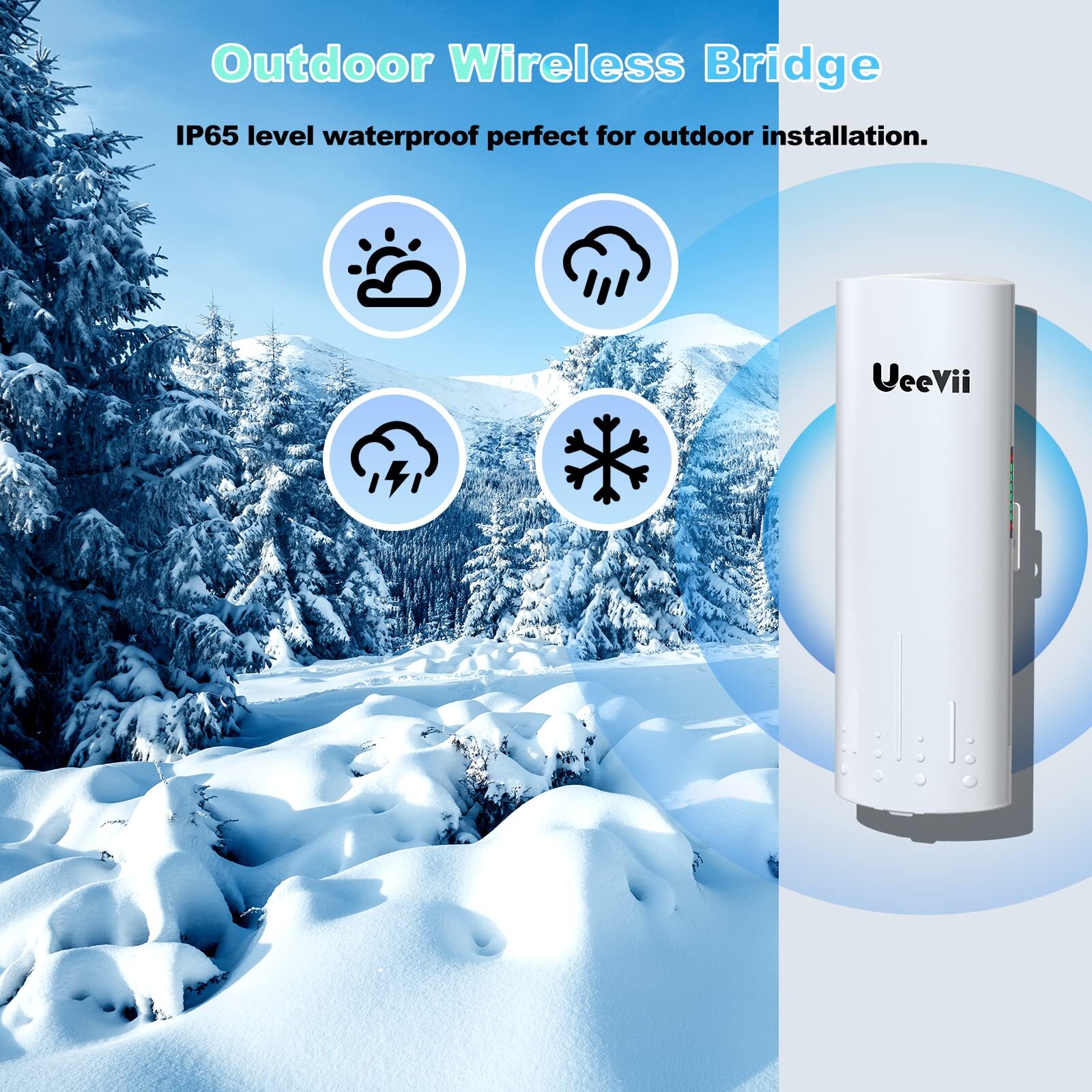 UeeVii 3KM POE Wireless Bridge CPE 5.8G Point to Point Extend Network WiFi