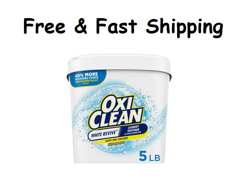 OxiClean White Revive Laundry Whitener + Stain Remover 5 Pound SAFE ON COLORES