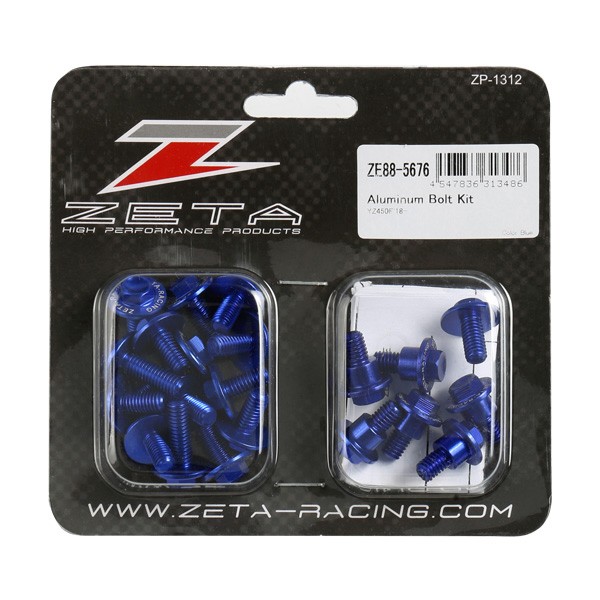 ZETA ZE88-5676 ZETA Aluminum Bolt Kit Blue – Fits Yamaha YZ Offroad Motorcycles