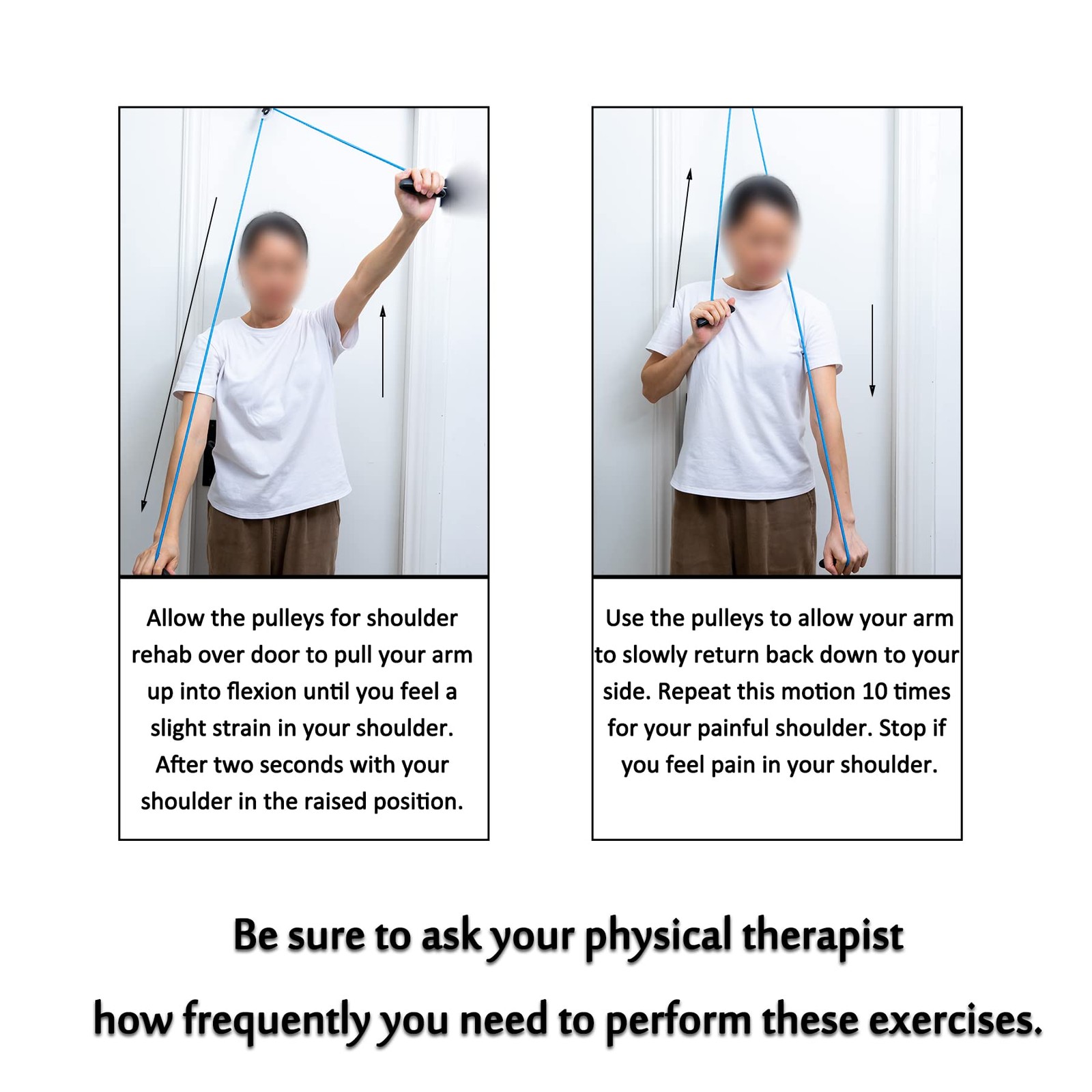 Shoulder Pulley Over The Door Physical Therapy System, Exercise Pulley, Blue