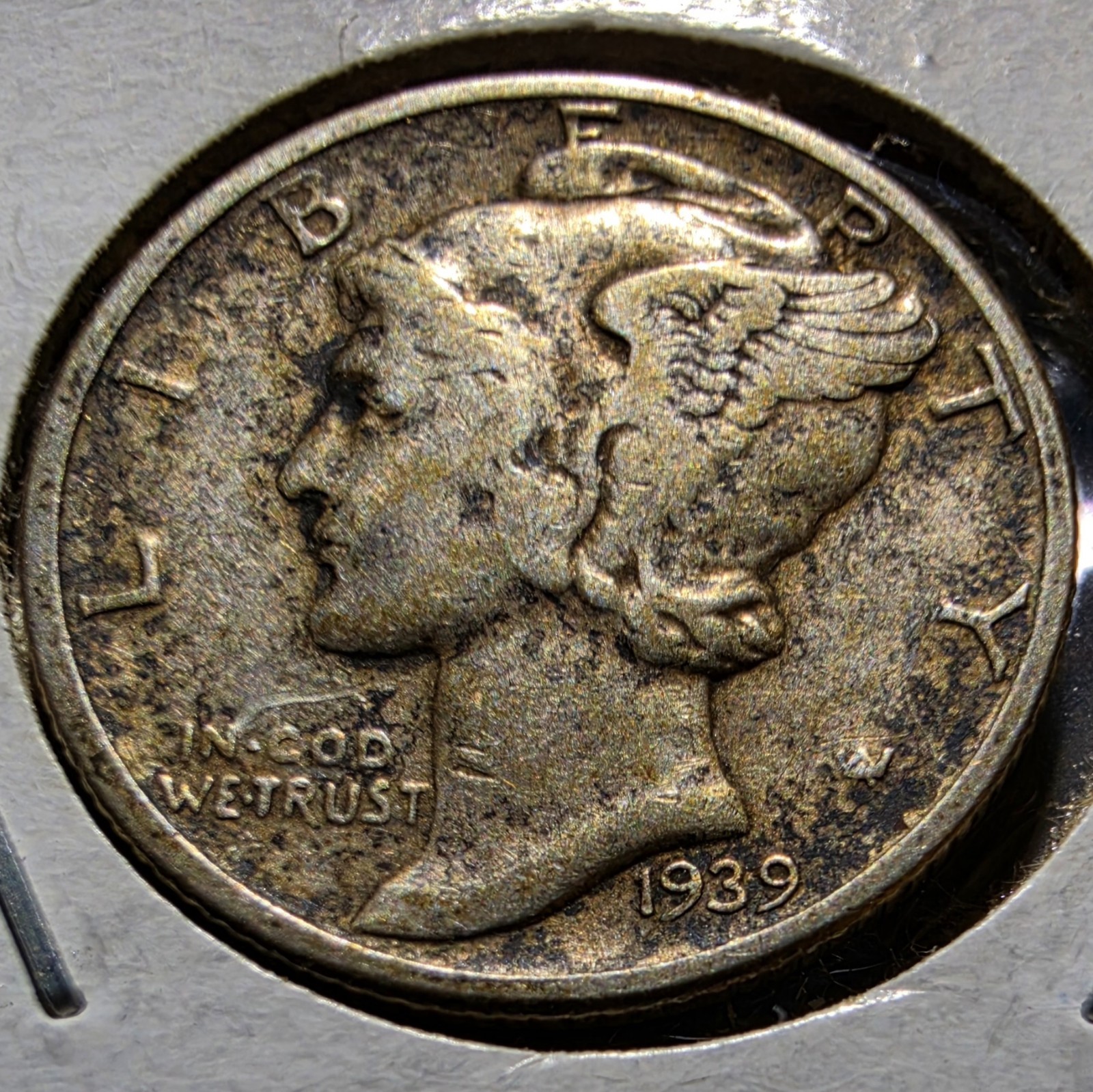 1939 Mercury Dime 90% Silver VG+