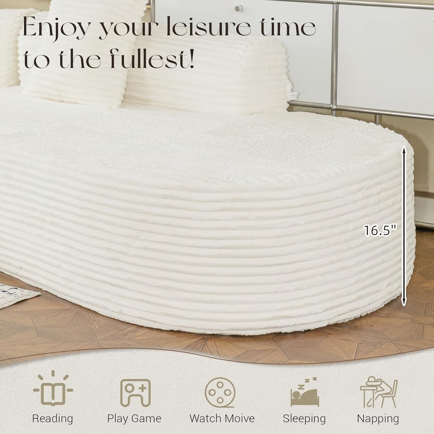 134" Modern L-Shaped Sectional Sofa, 1400LBS Oversized Comfy Cloud Couch
