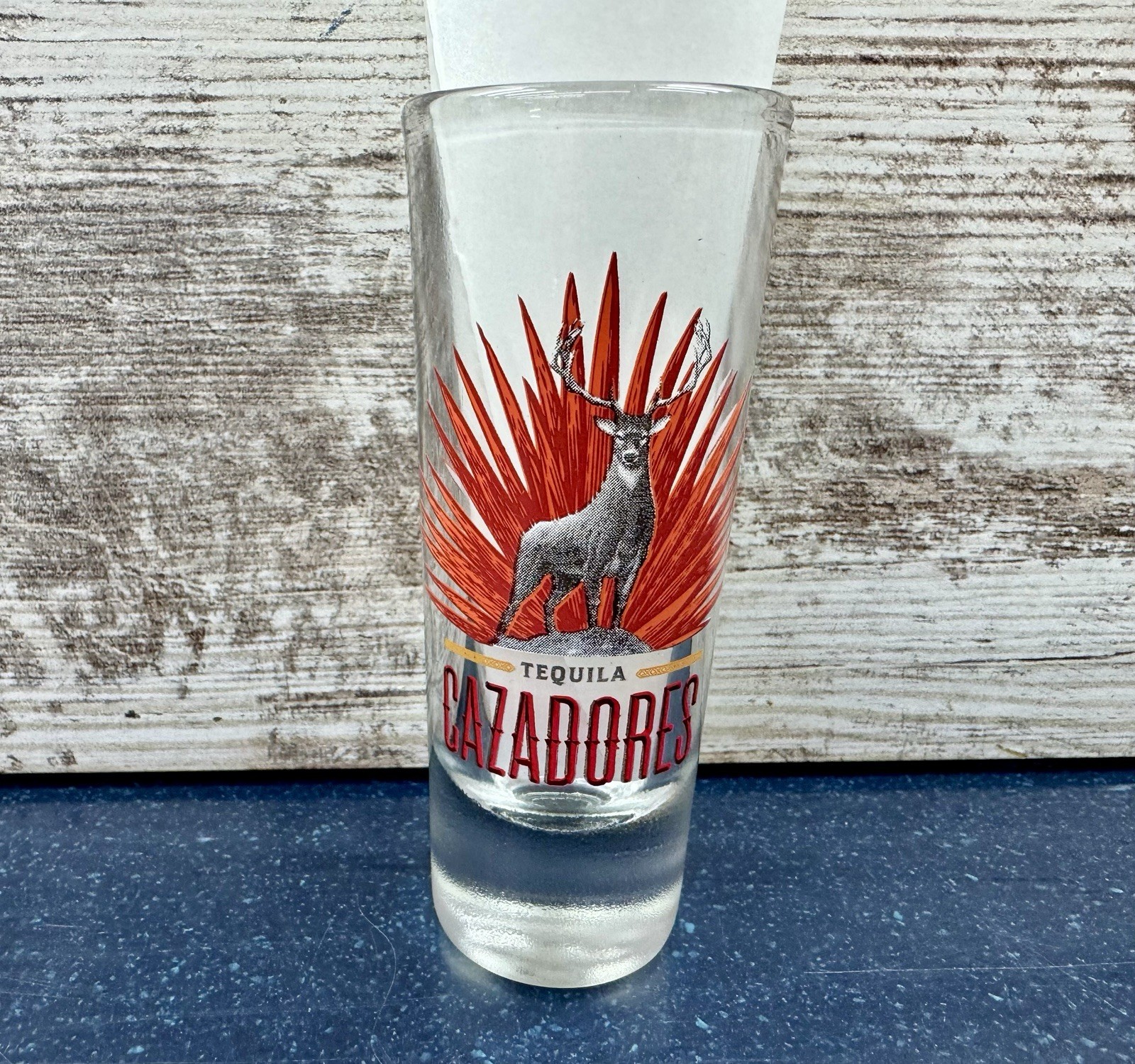 Cazadores Tequila Shot Glass 4” Tall Agave Stag Logo Barware