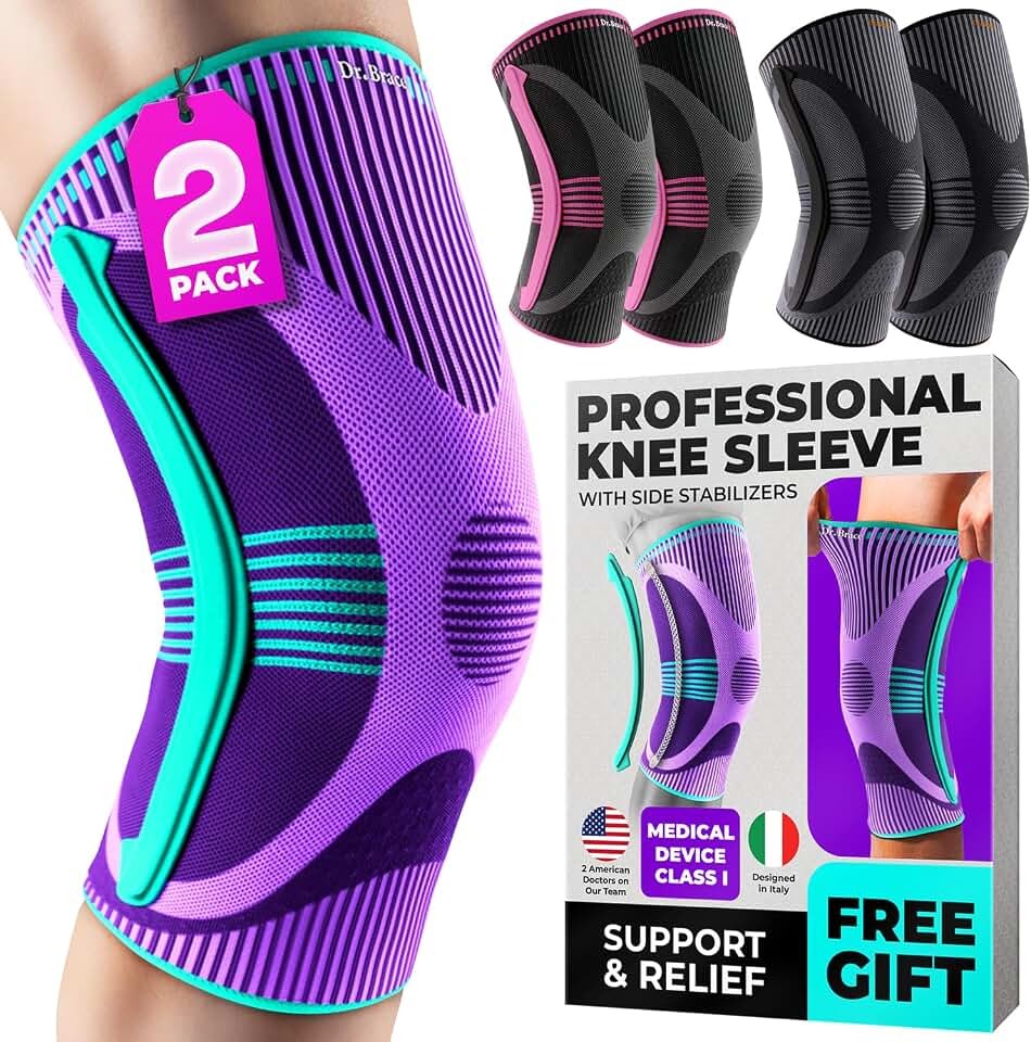 DR. BRACE ELITE Knee Brace with Side Stabilizer (2 Pack) Knee Brace