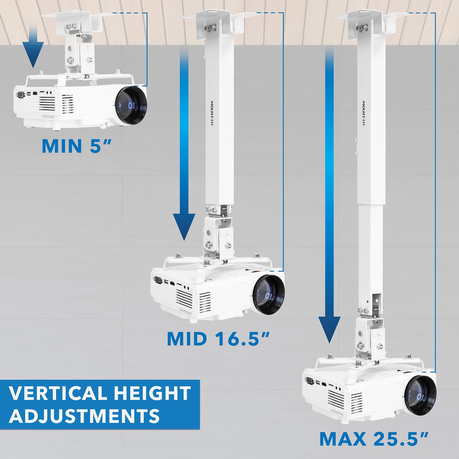Mount-It! Wall or Ceiling Projector Mount with Universal LCD/DLP Mounting for...