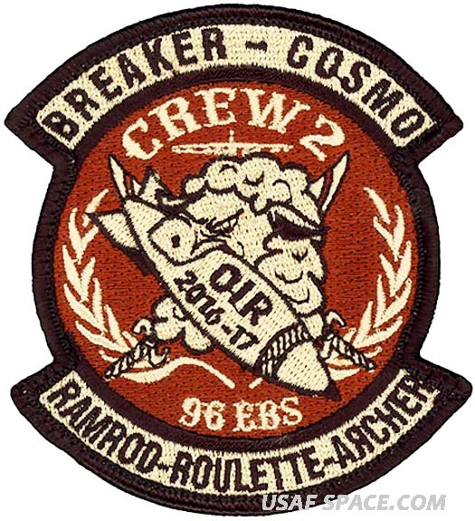 USAF 96th BOMB SQ -OPERATION INHERENT RESOLVE 2016-17-CREW 2- ORIGINAL VEL PATCH