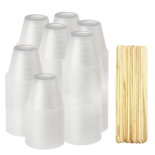 [400 Pack - 1oz] Epoxy Resin 400ct with 100 Stir Sticks, Clear