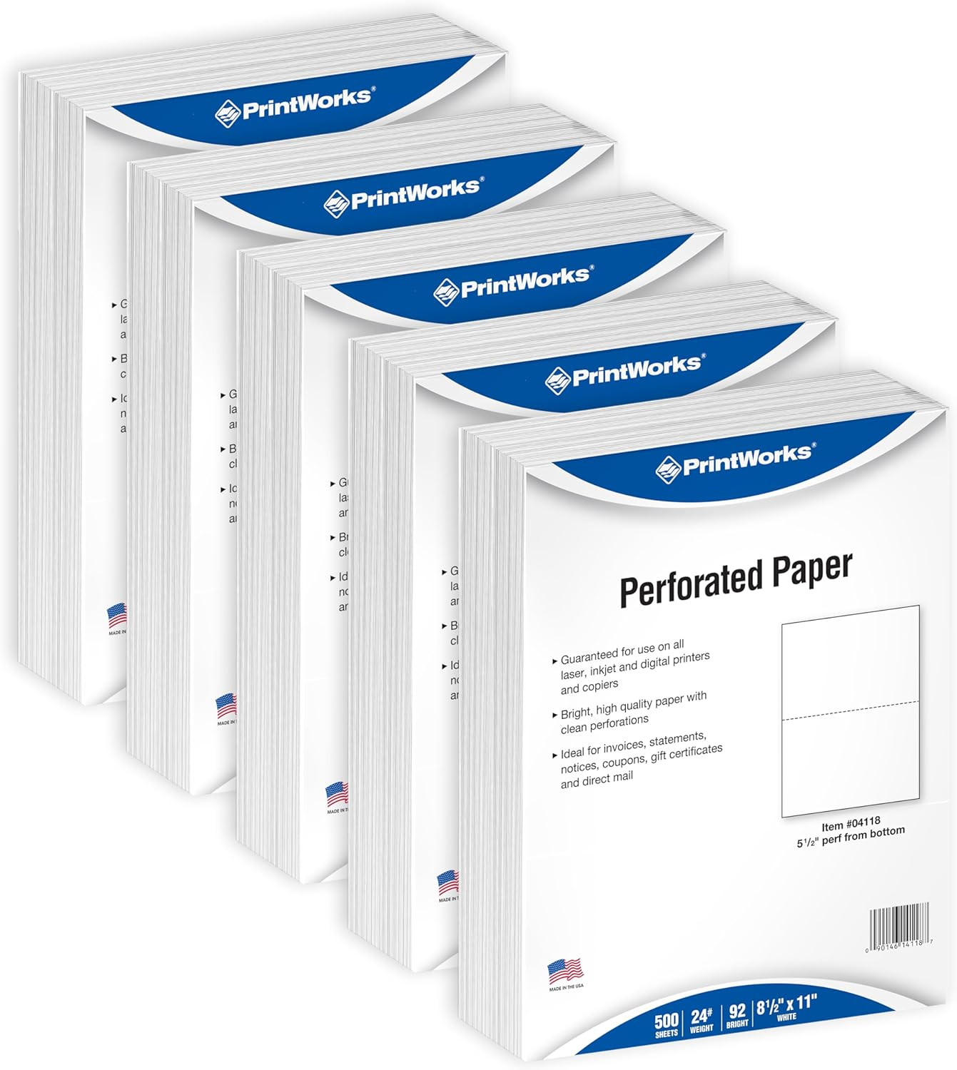Professional Half Sheet Perforated Paper 8.5” x 11” - Perfect For W-2, 1099, & S