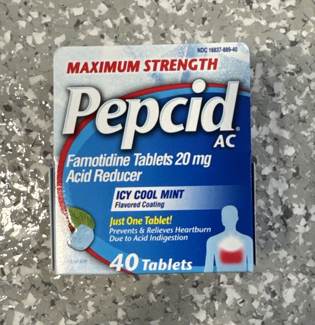 Pepcid AC Maximum Strength Heartburn Relief Tablets 40 Count Icy Cool Mint