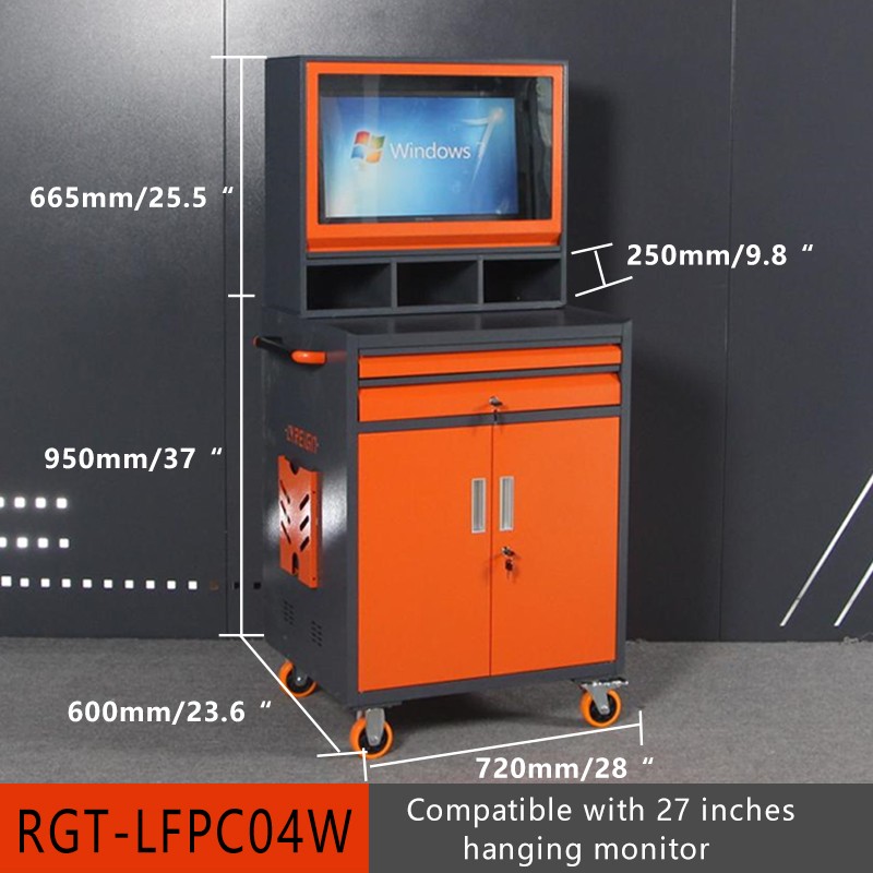 Industrial PC Cabinet Movable Computer Cabinet Deep Tool Cabinet for Workshop