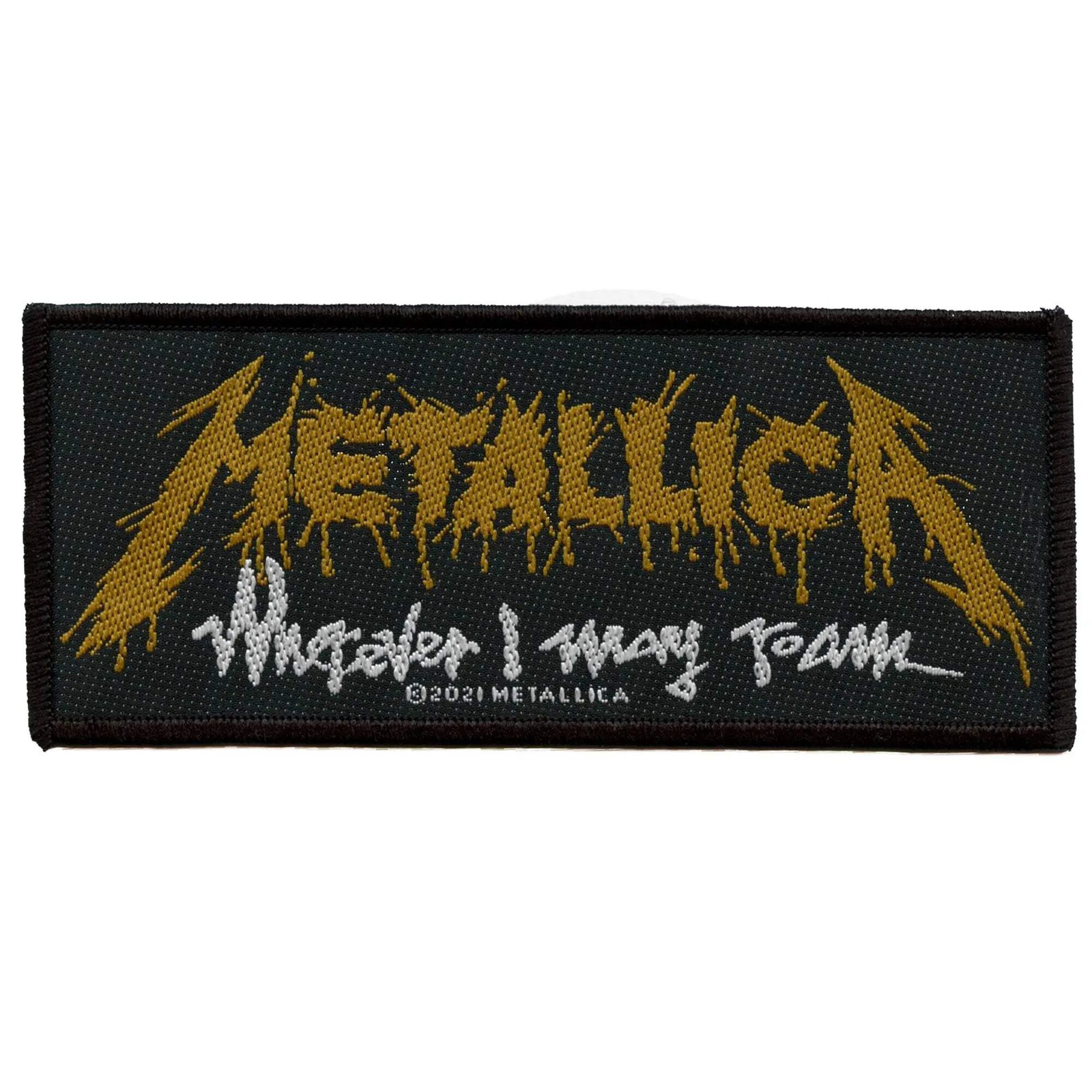 Metallica Wherever I May Roam Logo Strip Patch Heavy Metal Band Woven Sew On