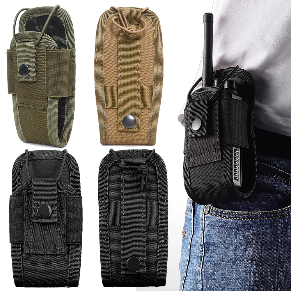 Outdoor Tactical Molle Radio Walkie Talkie Pouch Waist Bag Holder Pocket Holster