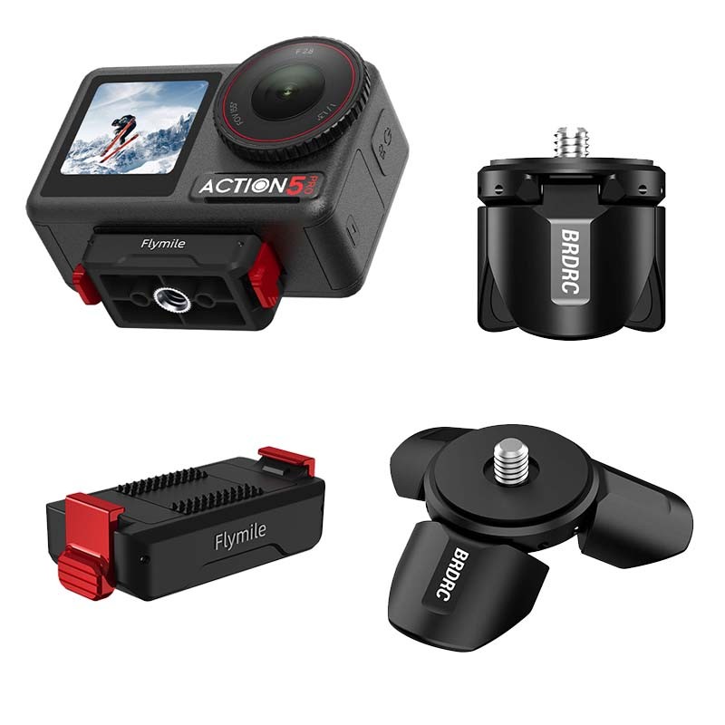 For DJI Action 3/4/5 pro Camera 1/4" Adapter Magnetic Quick Release Mount Tripod