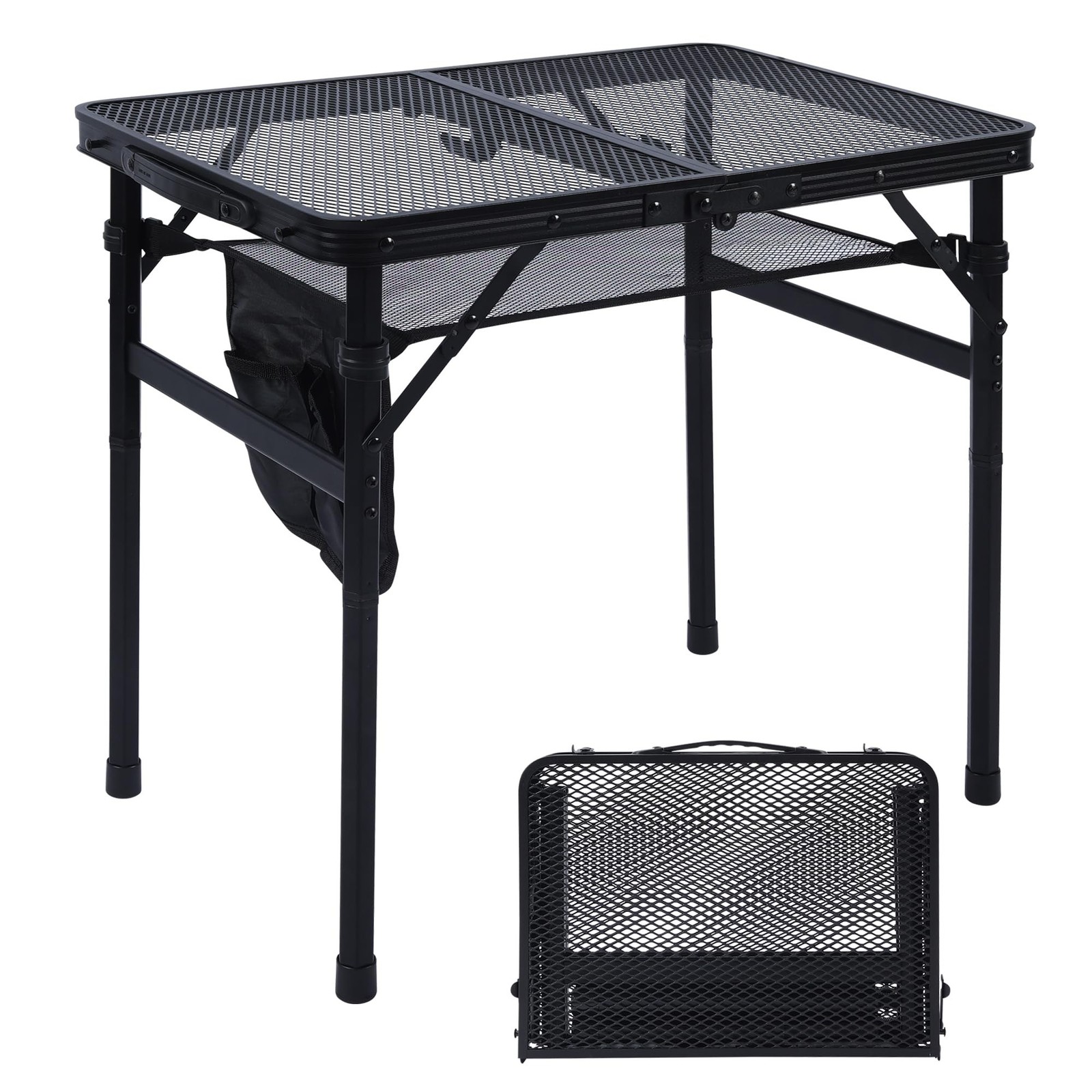 Camping Table, 2x1.3 FT Portable Folding Grill Table, Lightweight Height Adju...