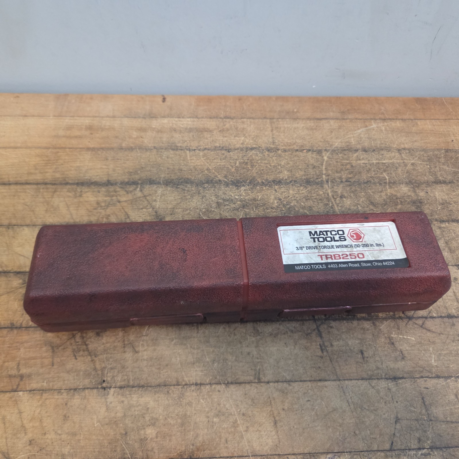 Matco TRB250 3/8" Drive 50-250 in lbs Click Type Fixed Head Torque Wrench