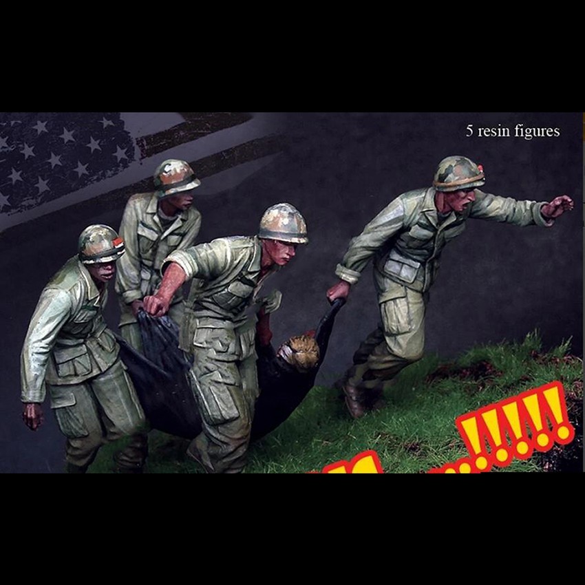 Unpainted 1:35 Resin Model modern Modern Action Rescue 5pcs 5746G #