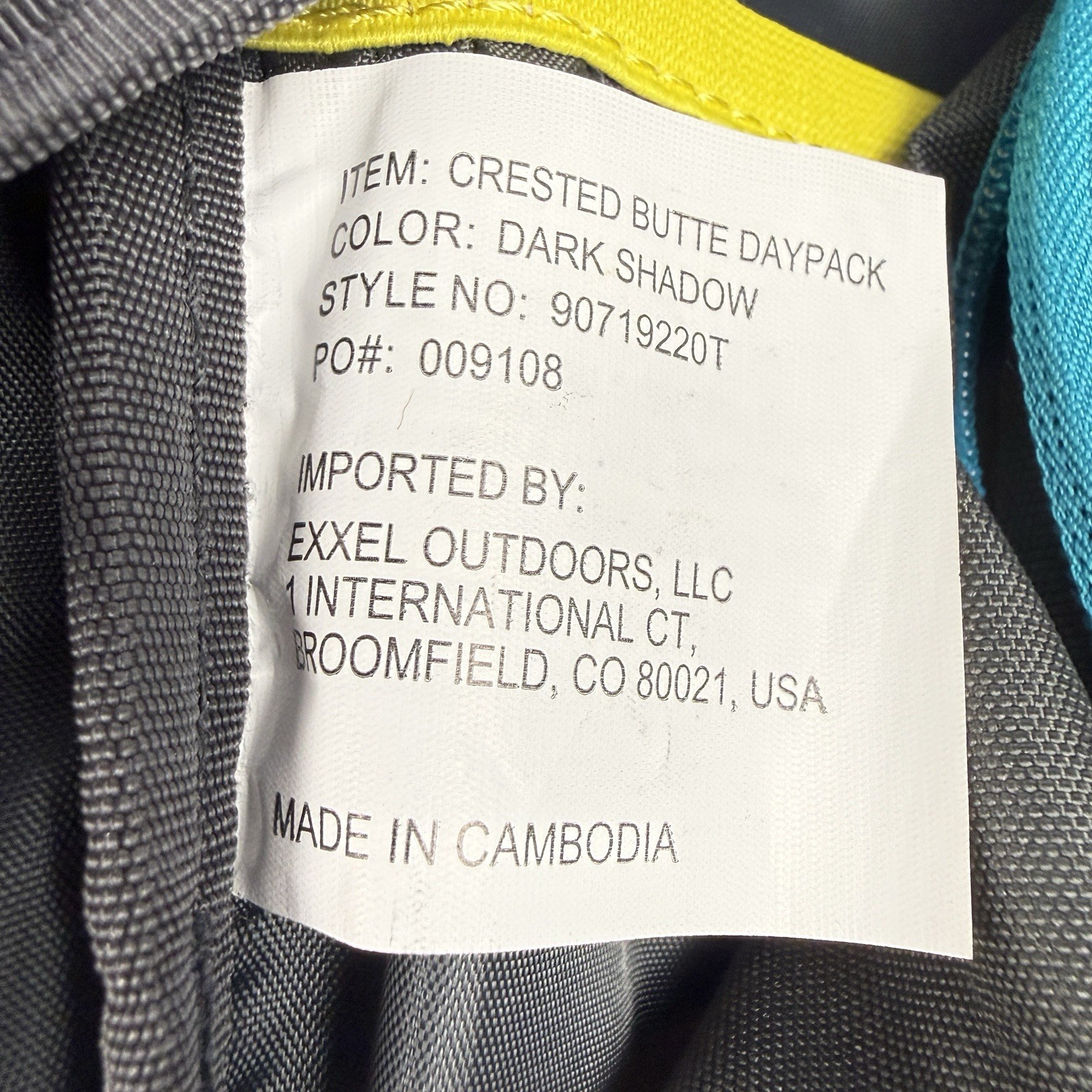 Sierra Designs 25L Hydration Compatible Black Teal Backpack Daypack Reflective