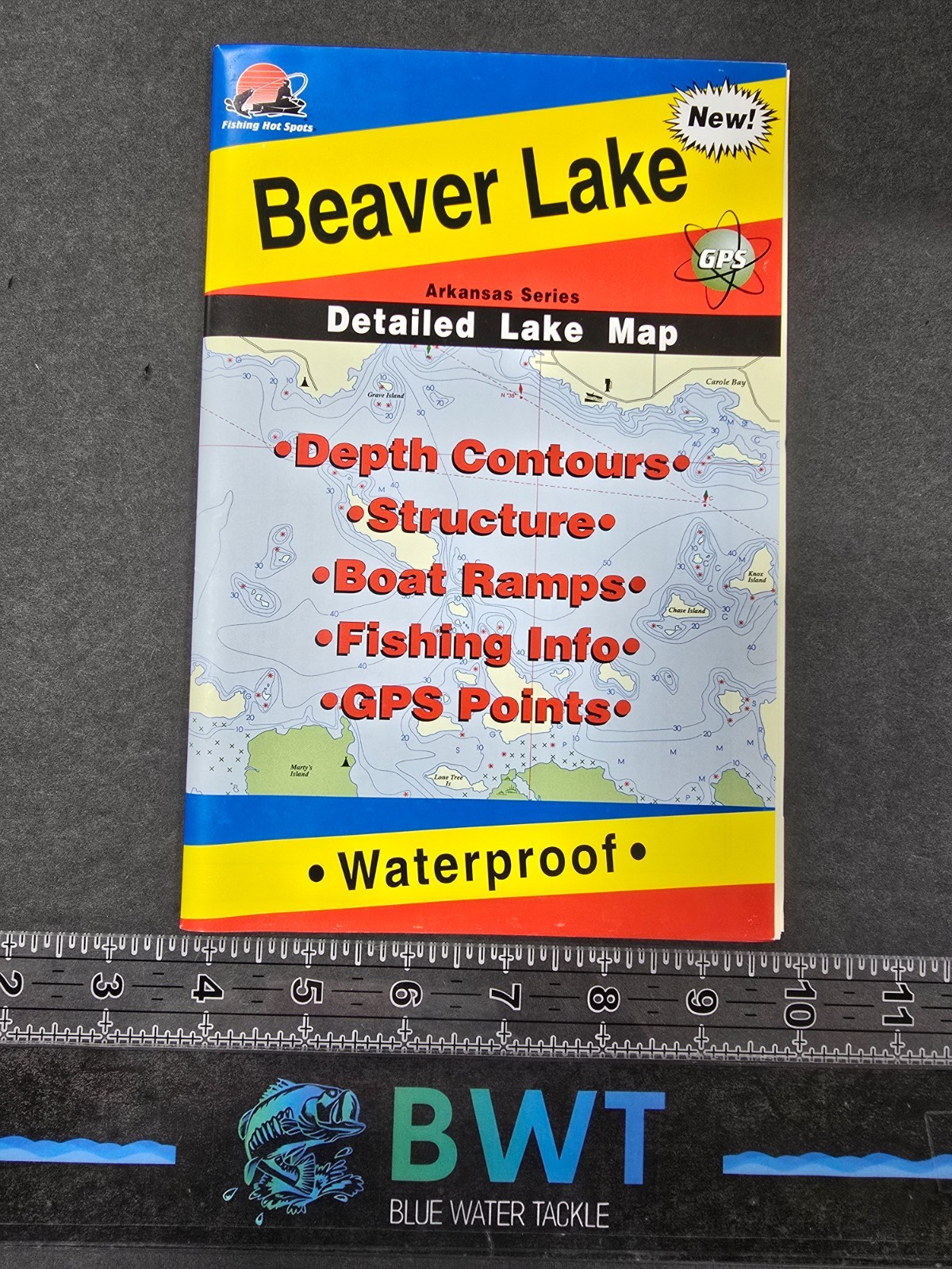 Beaver Lake, AR - Lake Map *New* Fishing/Boating/Fishing House Decor