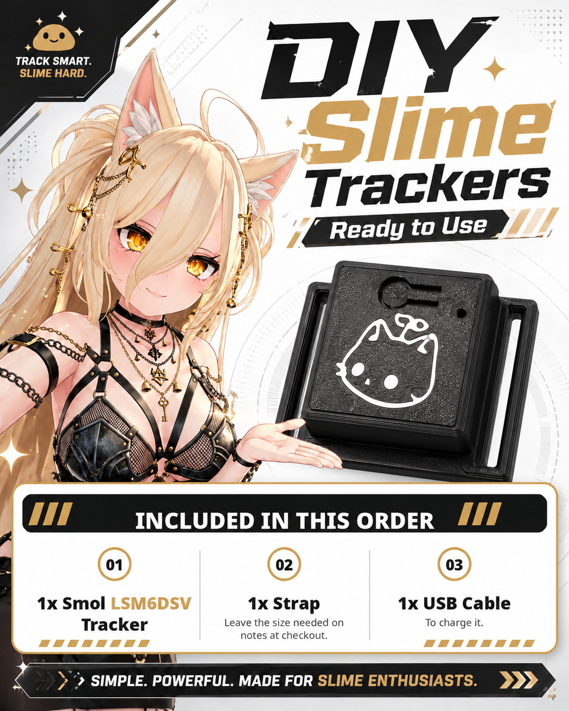 SlimeVR Compatible Full-Body Trackers 1x Smol LSM6DSV SlimeVR Trackers