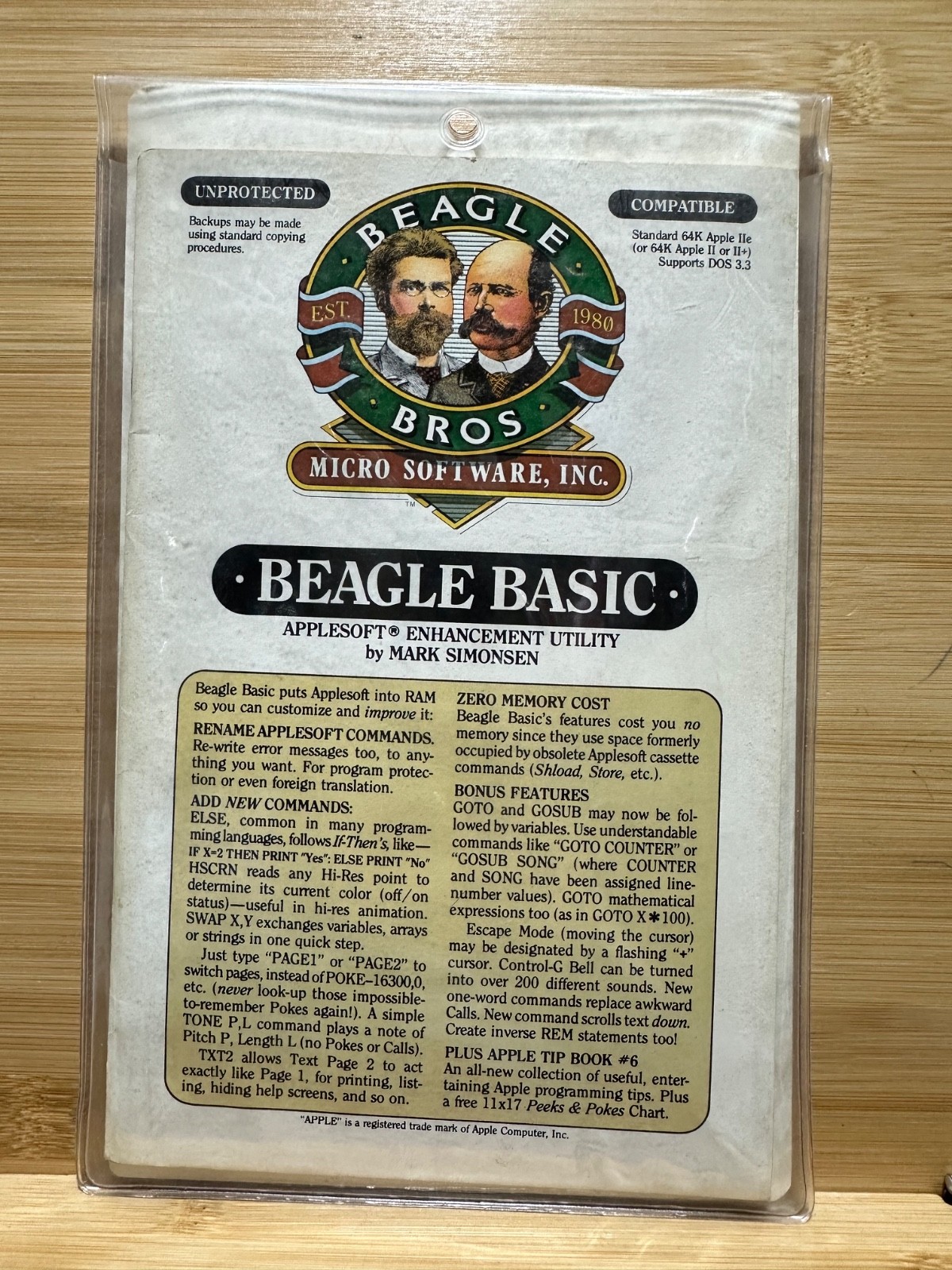 Apple Software 1983 Beagle Bros Basic Applesoft Enhancement Utility Vintage