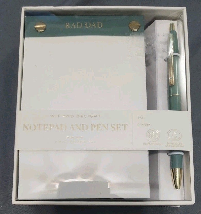 Rad Dad Wit And Delight Notepad And Pen Set New