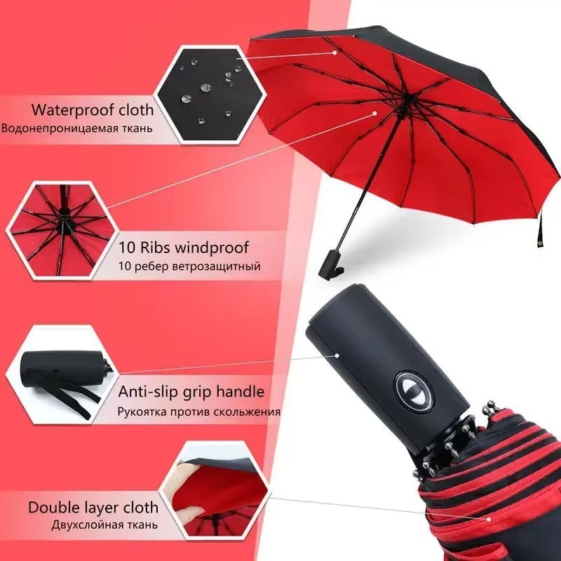 Windproof Double Layer Fully Automatic Anti Storm Resistant Umbrella Gift Men