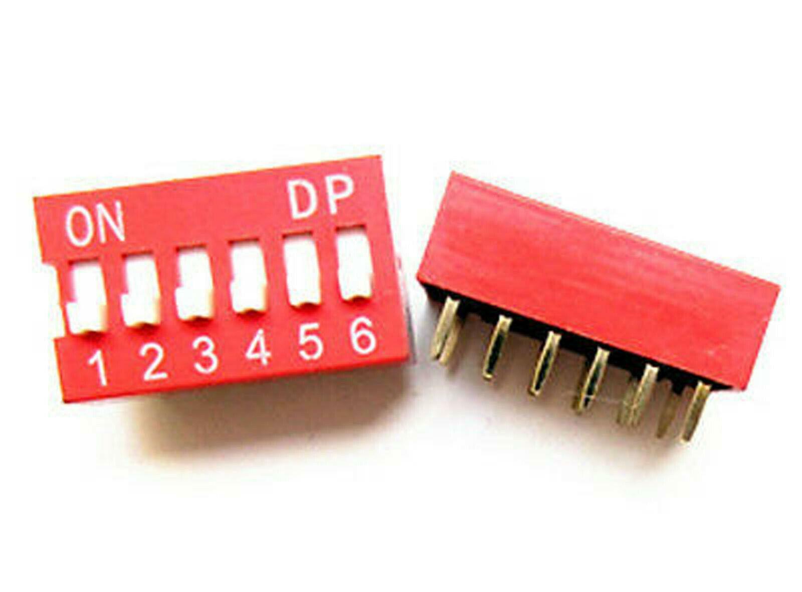 10Pcs 6 position DIP Switch Assorted Gold Electroplating Pins