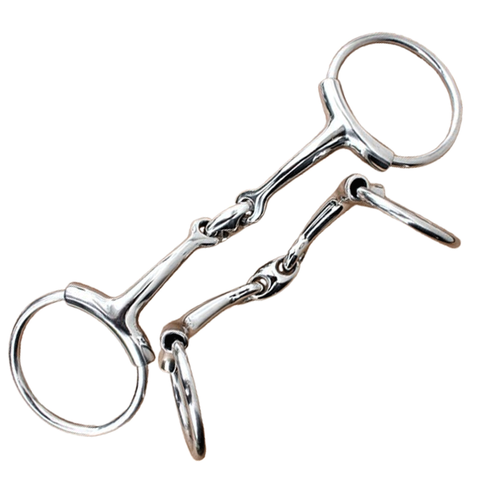 Piped Loose Ring Bit Double Joint Lozenge Stainless Steel Snaffle Horse Bit