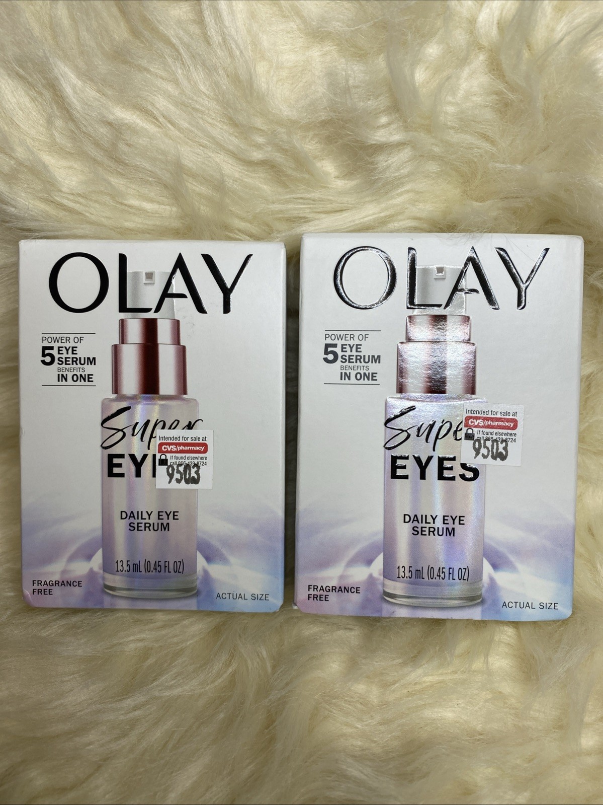 2x Olay Super Eyes Daily Eye Serum Fragrance-Free 0.45oz. New