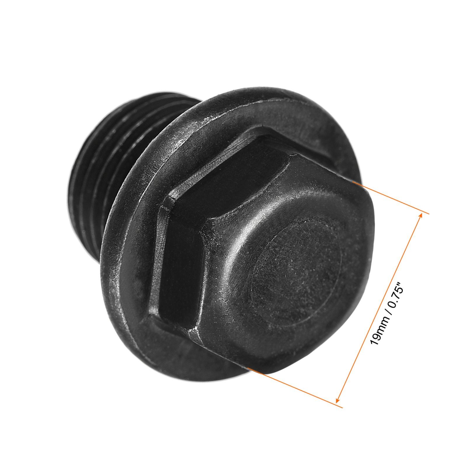 Outer Hex Head Socket Pipe Fitting Plug M18x1.5 Male Thread Carbon Steel 2Pcs