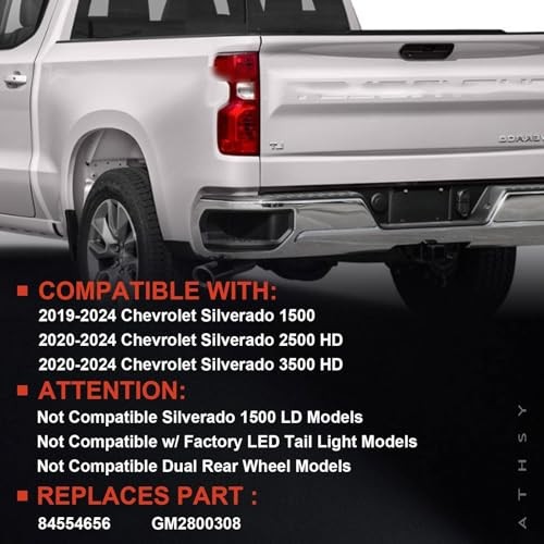 Halogen Tail Light Compatible with 2019-2024 Left Driver Side Halogen Type