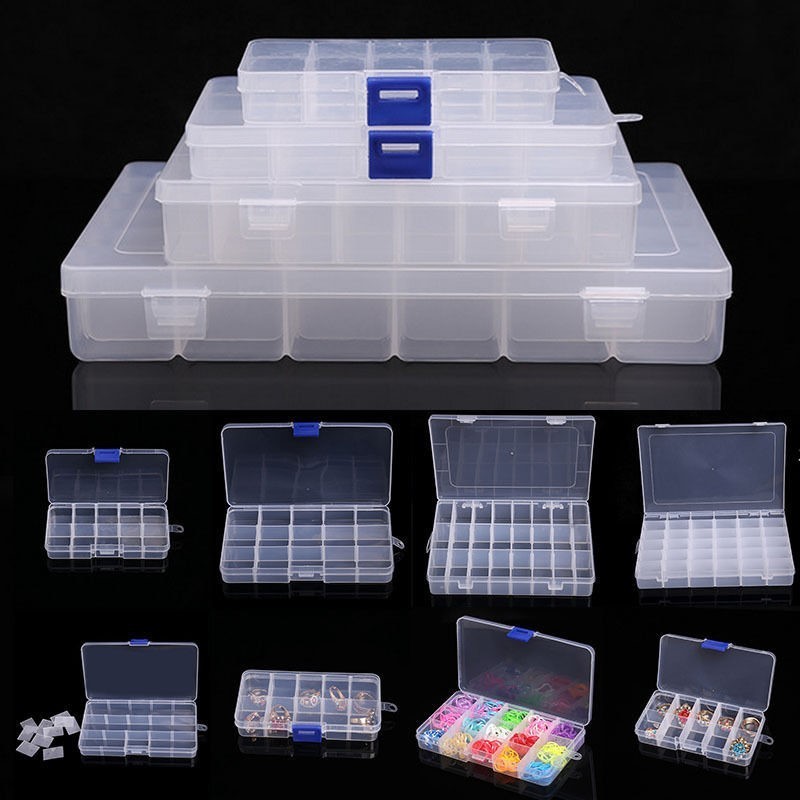 2018 Case Storage Box Portable Storing Transparent Adjustable