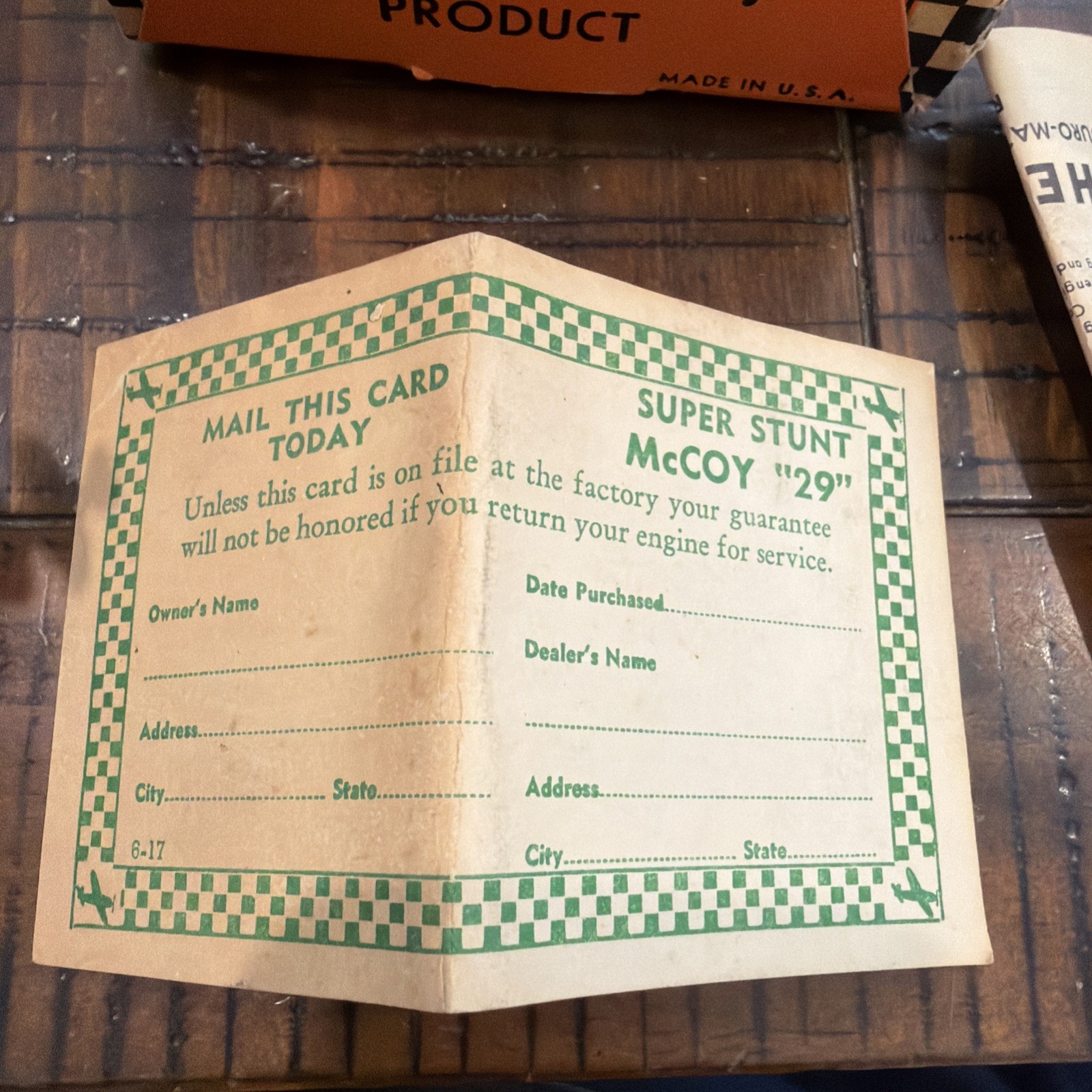 VINTAGE McCOY #29 SUPER STUNT COMPLETE ENGINE