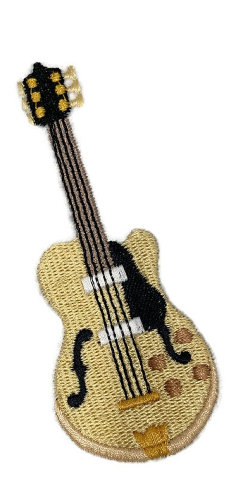Musical Instrument Electric Guitar Embroidery Iron On/Sew Patch (4.3" x 2.37")