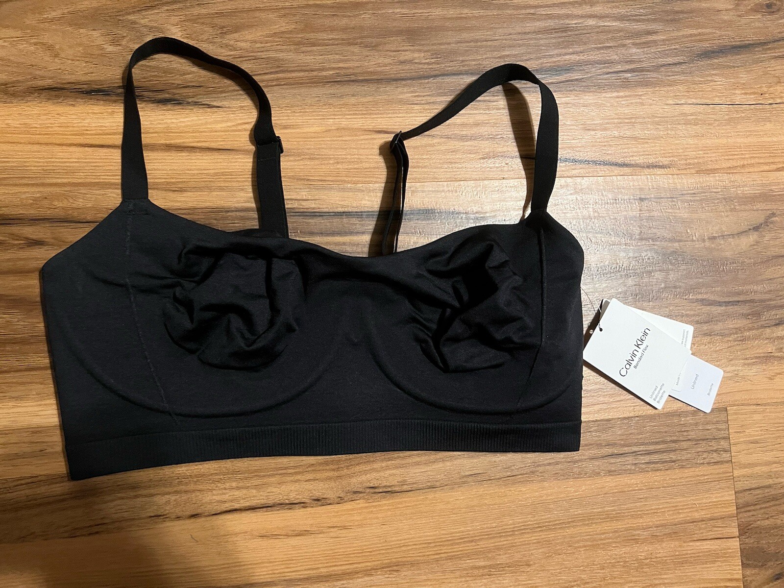Calvin Klein Women's Bonded Flex Balconette Bralette QF6609, Black, Medium $52