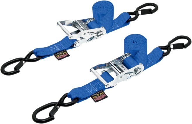 Powertye 1.5" Ratchet w/Safety Latch Hooks Blue (30573-S)