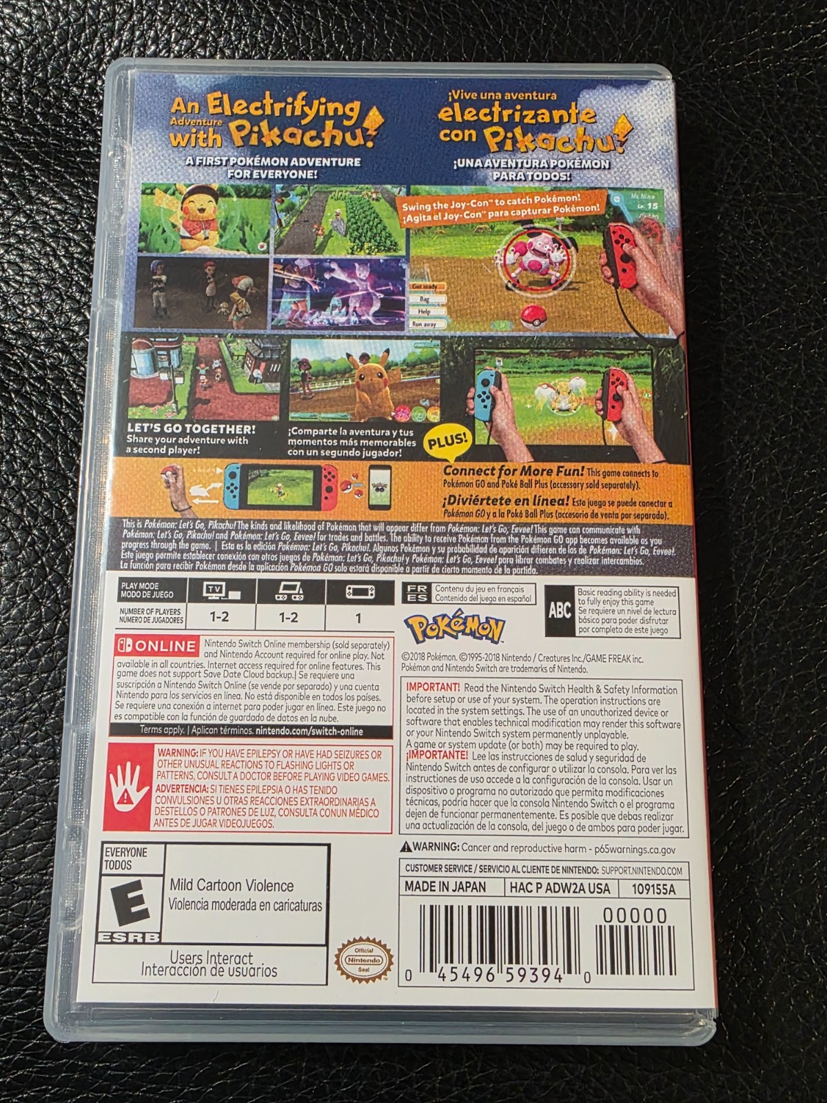 Replacement Case (NO GAME) Nintendo Switch Pokemon Let's Go, Pikachu!