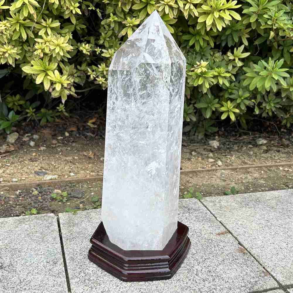 17.9LB TOP Natural clear quartz obelisk carved crystal wand point Reiki Tower